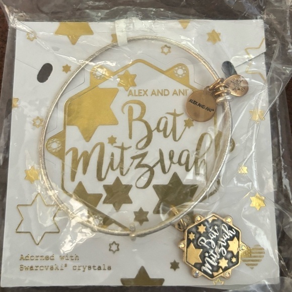 Alex and Ani Silver and Gold Bat Mitzvah Birthday Bracelet - Picture 4 of 5